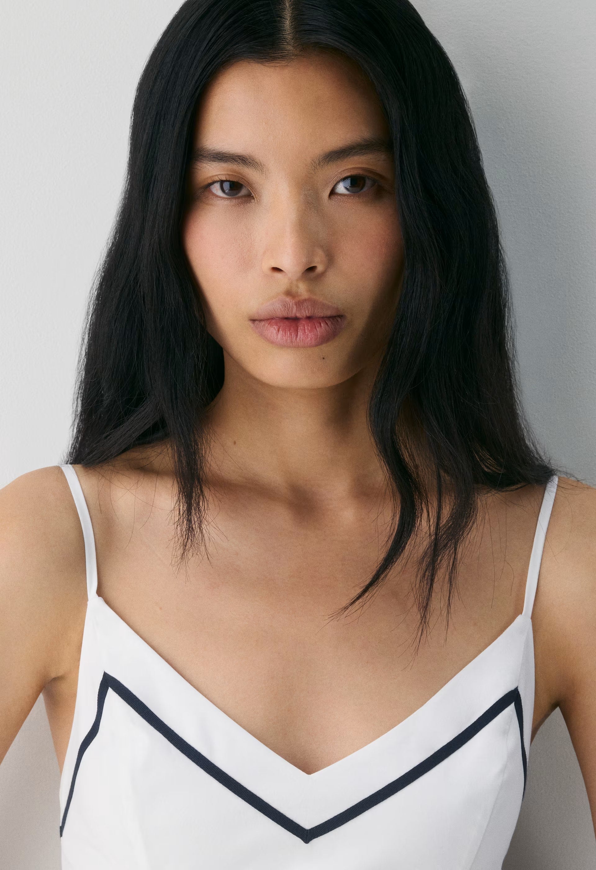 Technique Poplin Cami Dress - BRIGHT WHITE/ADMIRAL