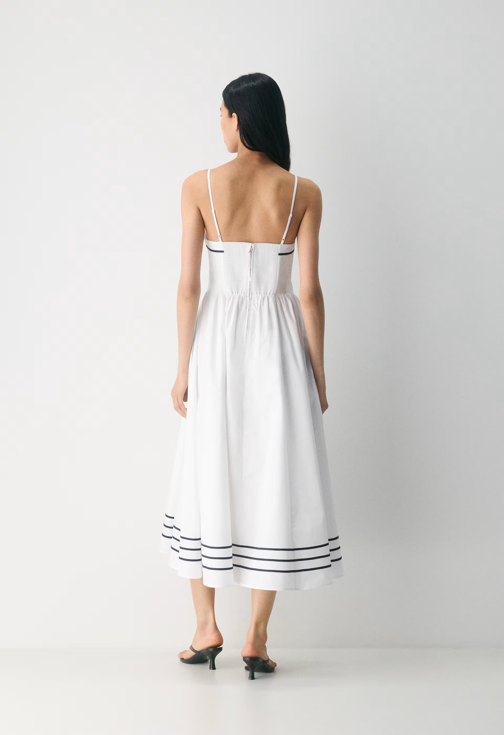 Technique Poplin Cami Dress - BRIGHT WHITE/ADMIRAL