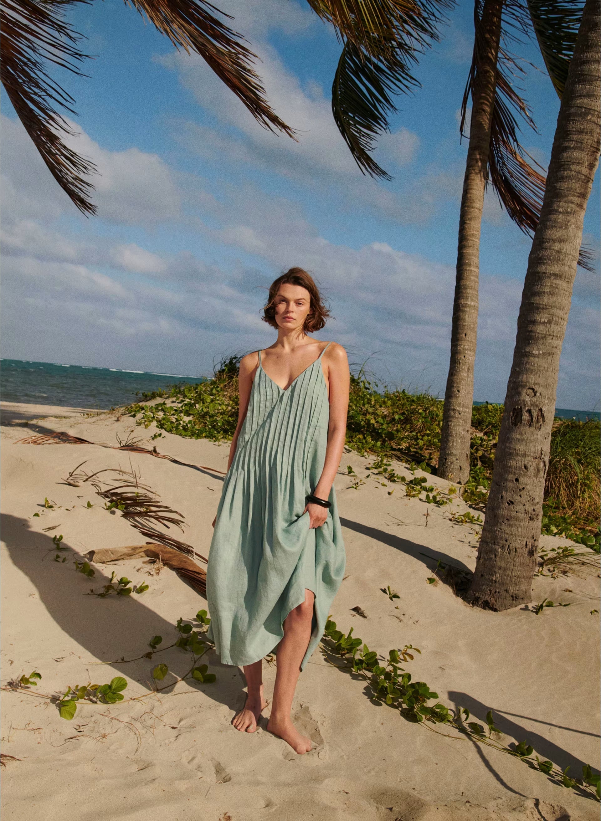 Casbah Linen Dress - GODDESS SAGE