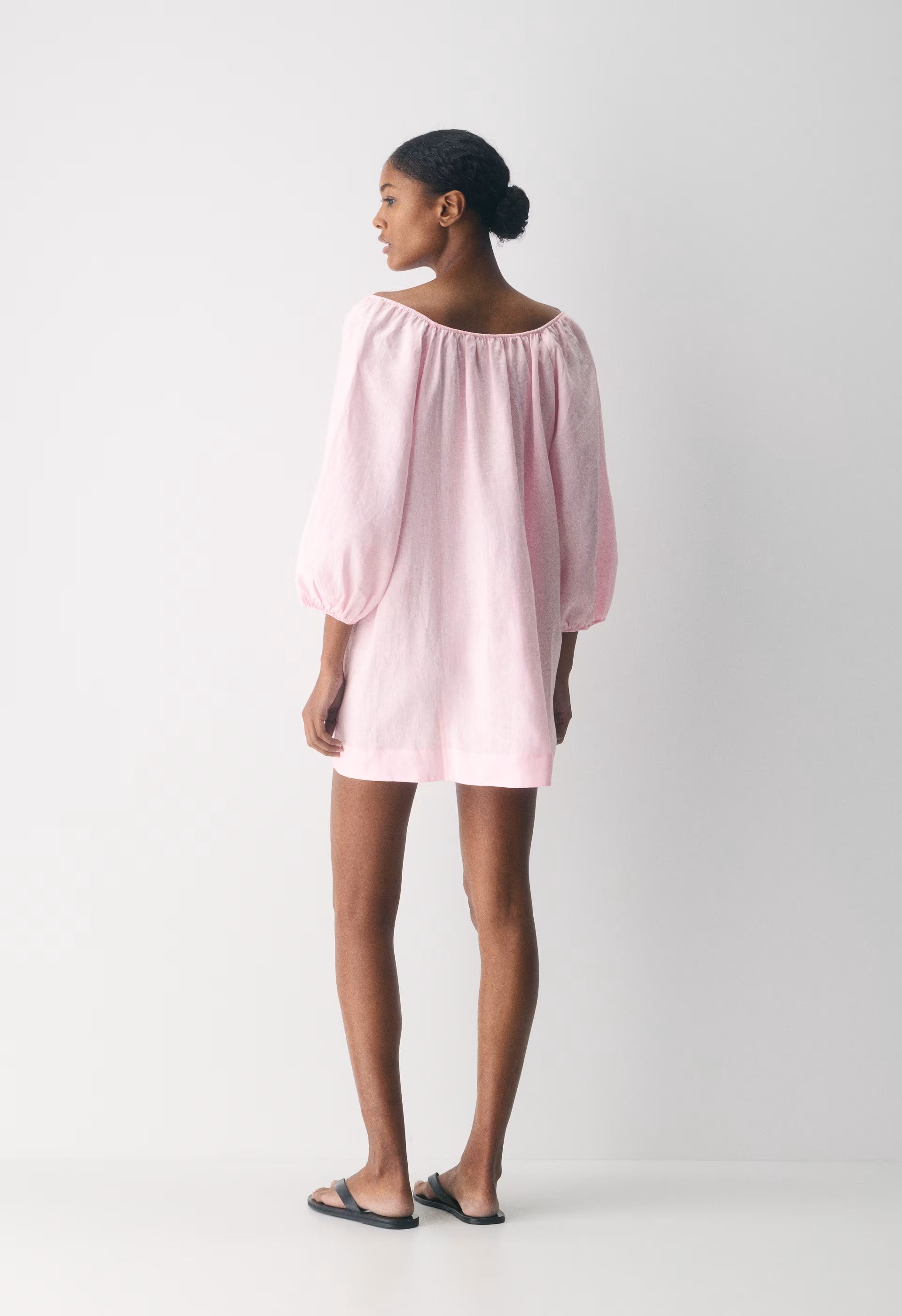 Casita Linen Dress - VILLA PINK