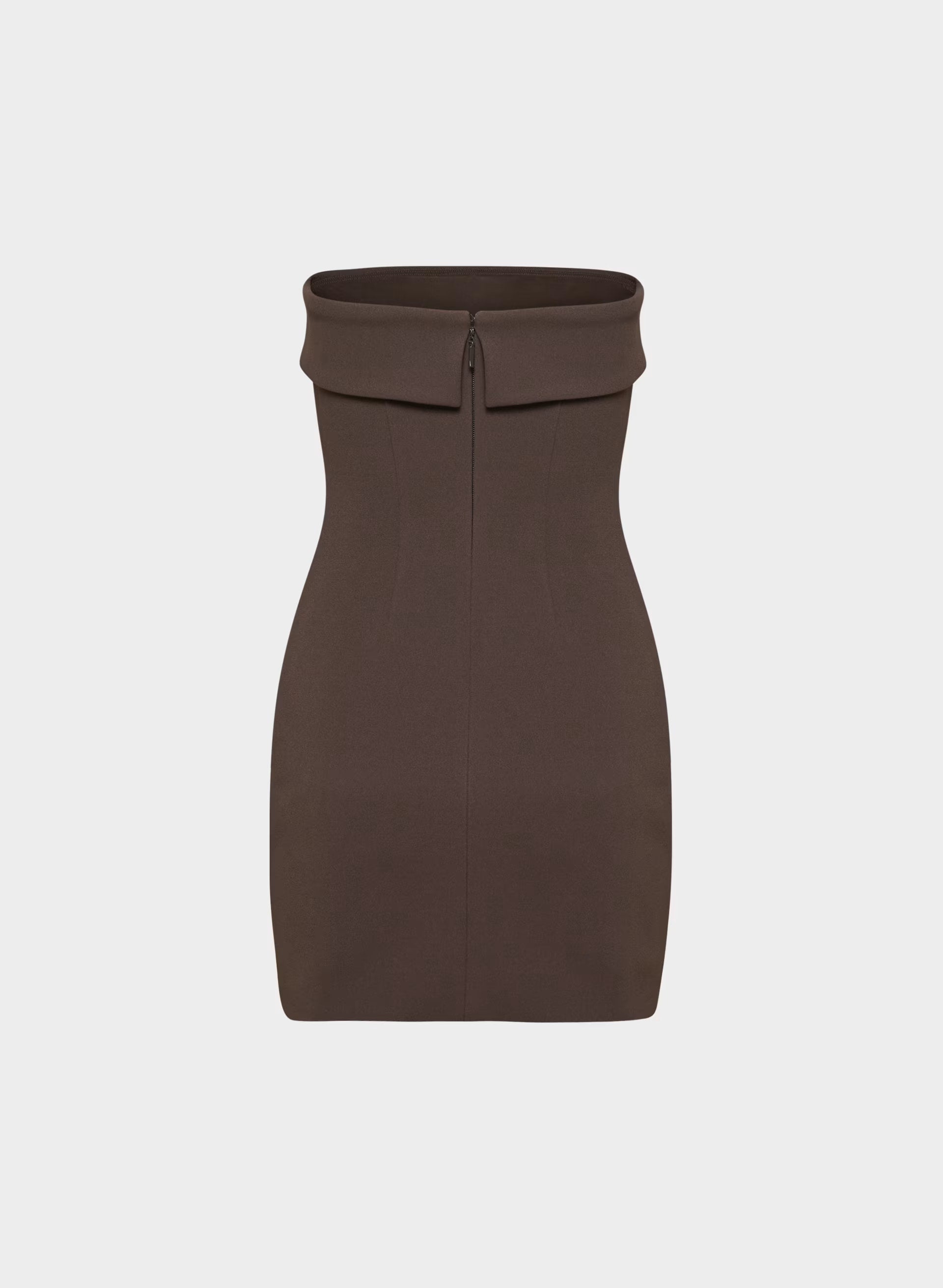 FigureKnit™ Eyecatcher Mini Dress - RICH MOCHA BROWN
