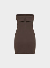 FigureKnit™ Eyecatcher Mini Dress - RICH MOCHA BROWN