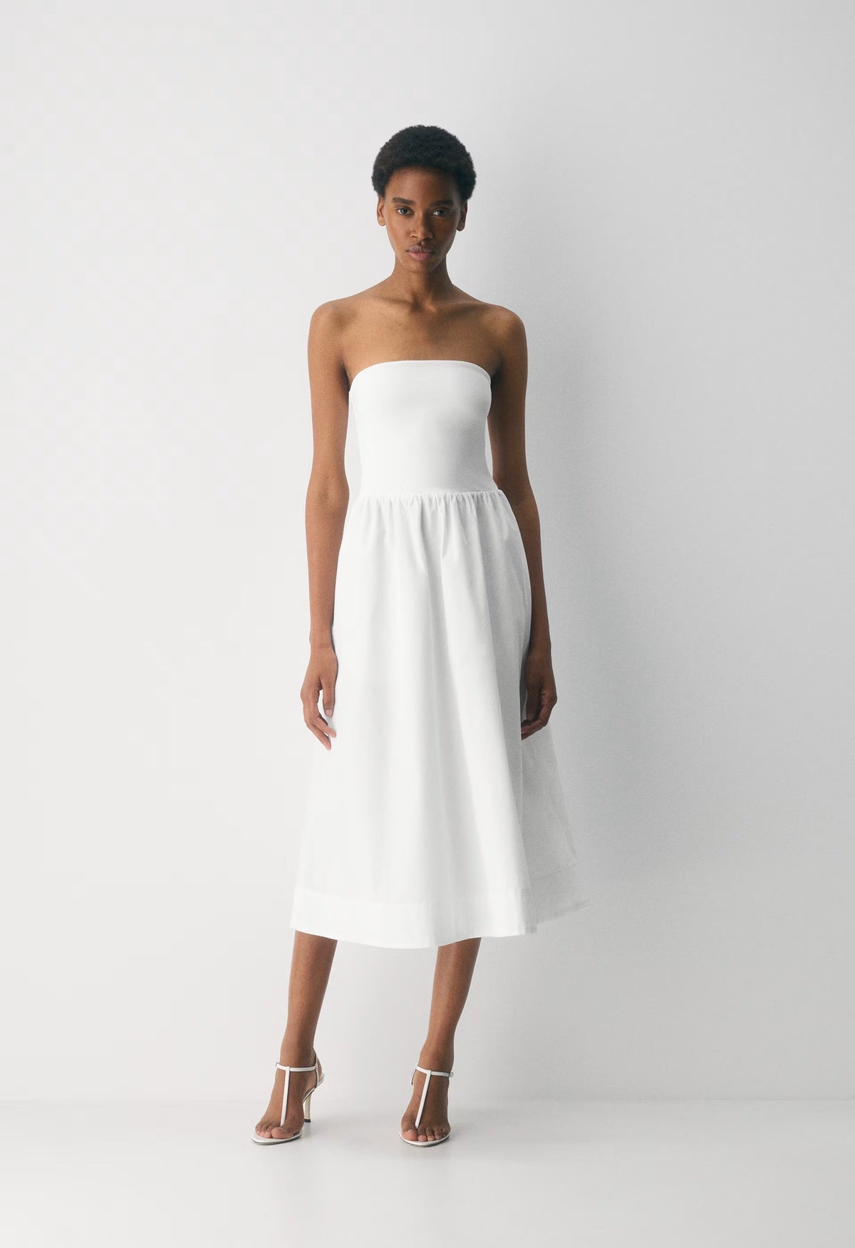 Fluid Poplin Dress - BRIGHT WHITE