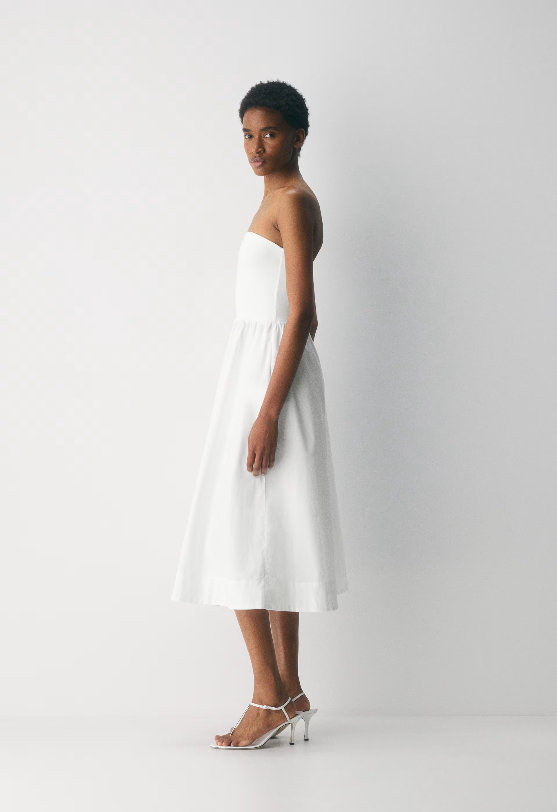 Fluid Poplin Dress - BRIGHT WHITE