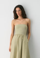 Fluid Poplin Dress - MARTINI OLIVE