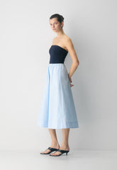 Fluid Poplin Dress - VILLA BLUE/ADMIRAL