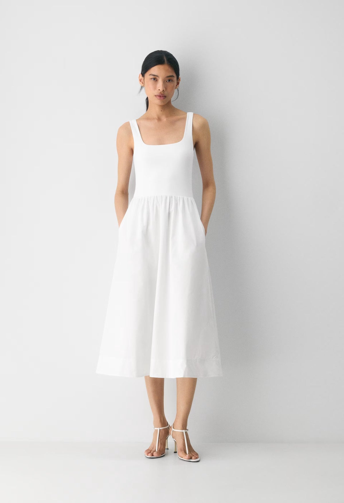 Revive Poplin Dress - BRIGHT WHITE