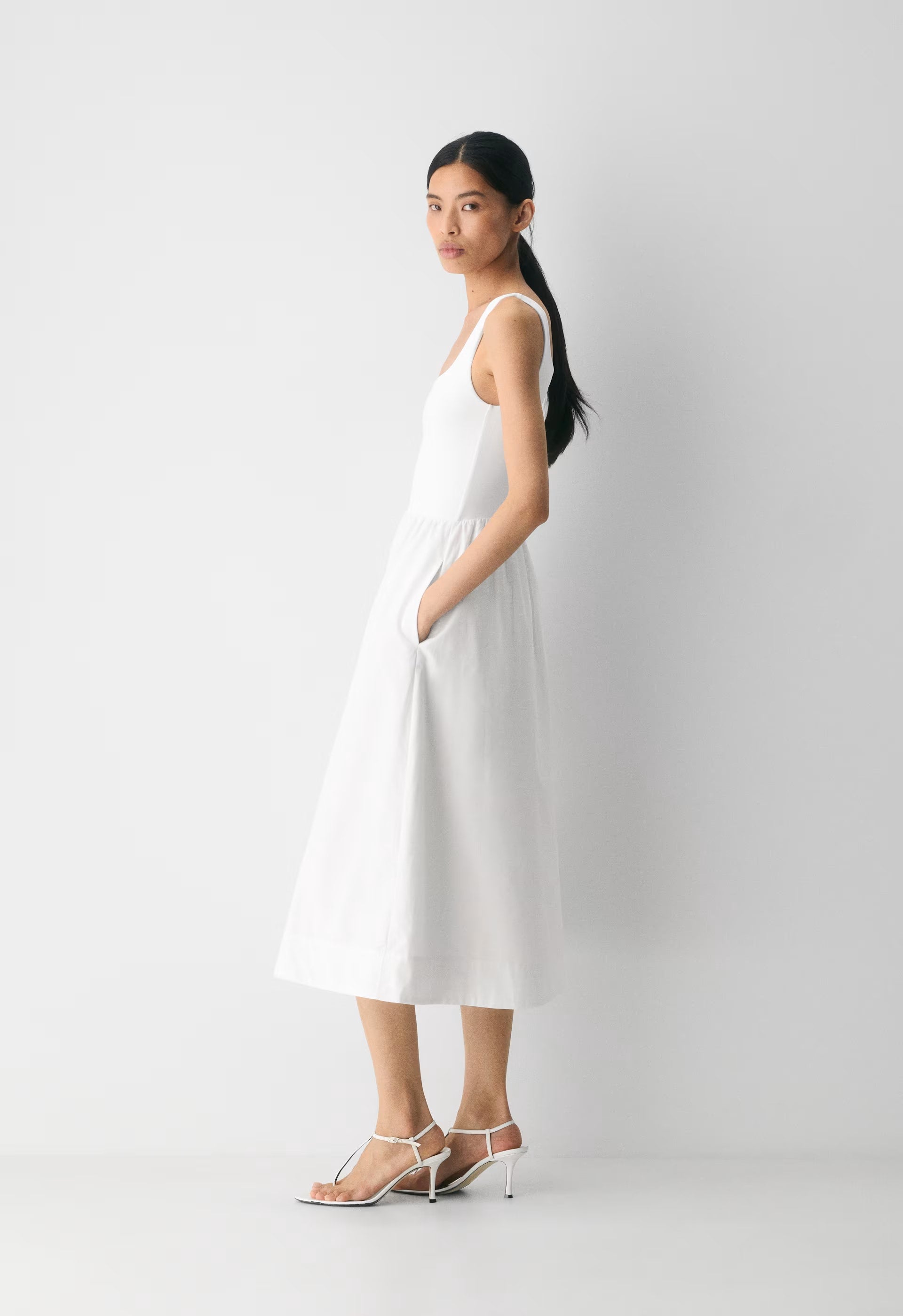 Revive Poplin Dress - BRIGHT WHITE
