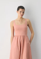 Revive Poplin Dress - KILN PINK