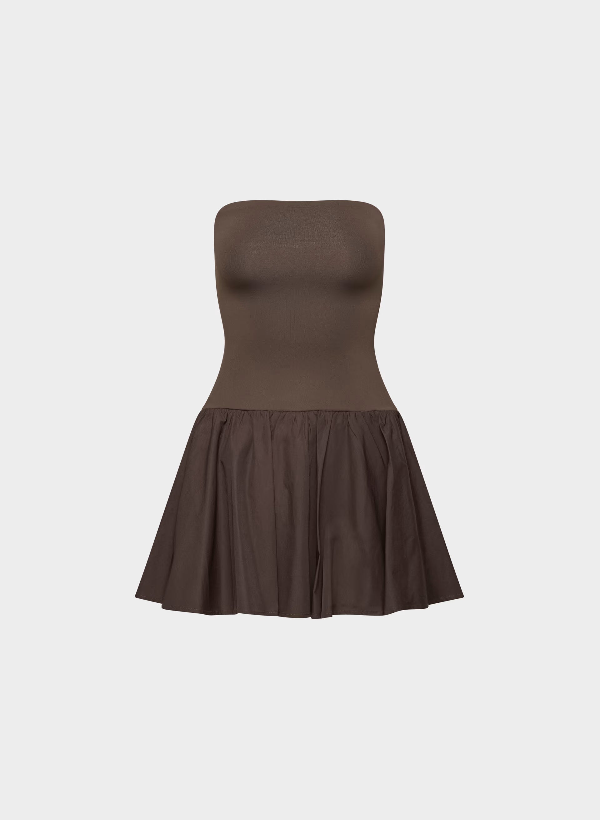 Private Poplin Dress - RICH MOCHA BROWN