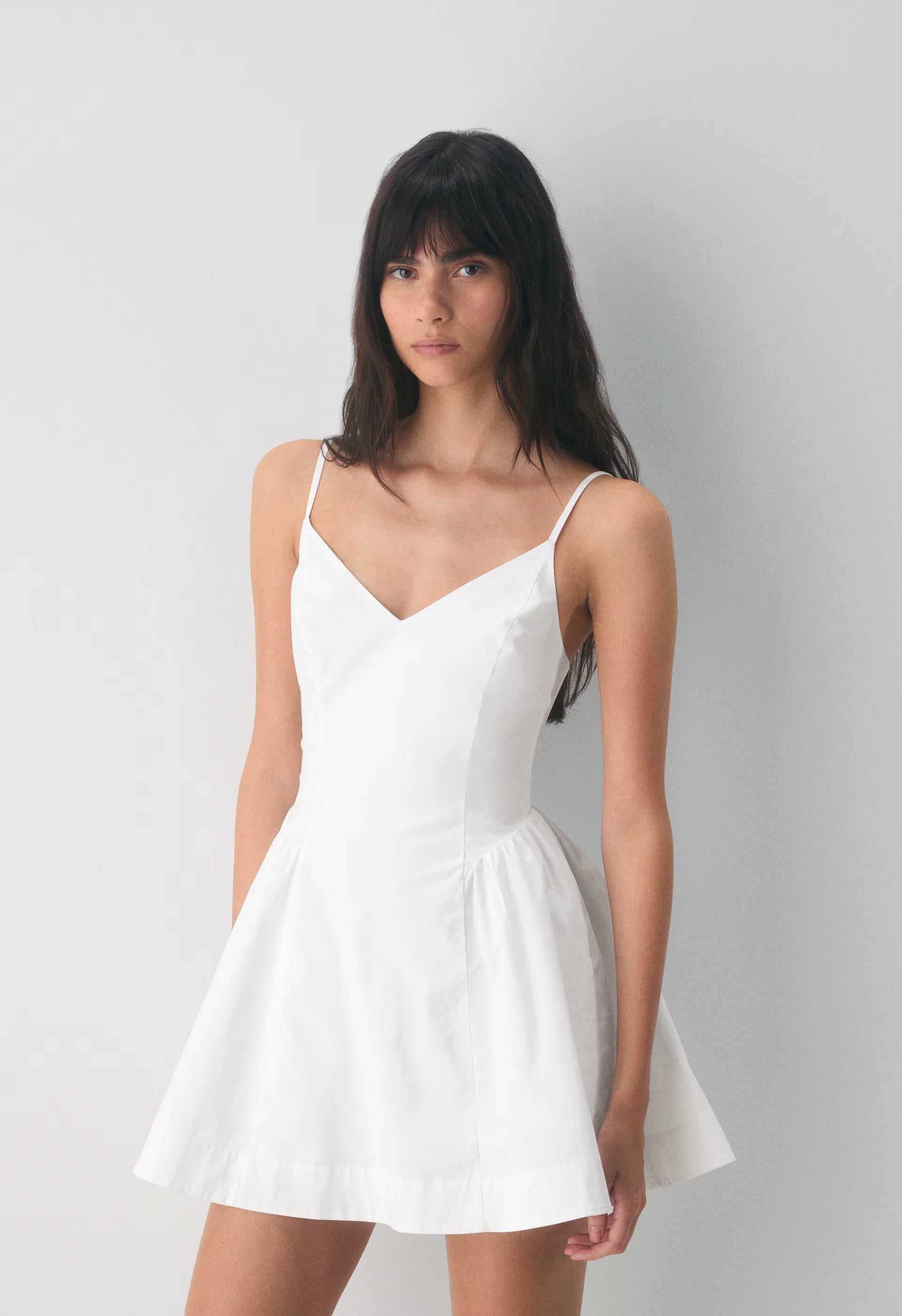 Technique Poplin Mini Cami Dress - BRIGHT WHITE