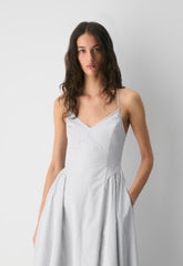 Technique Poplin Cami Dress - CRMN STRP WT/VNTG NVY