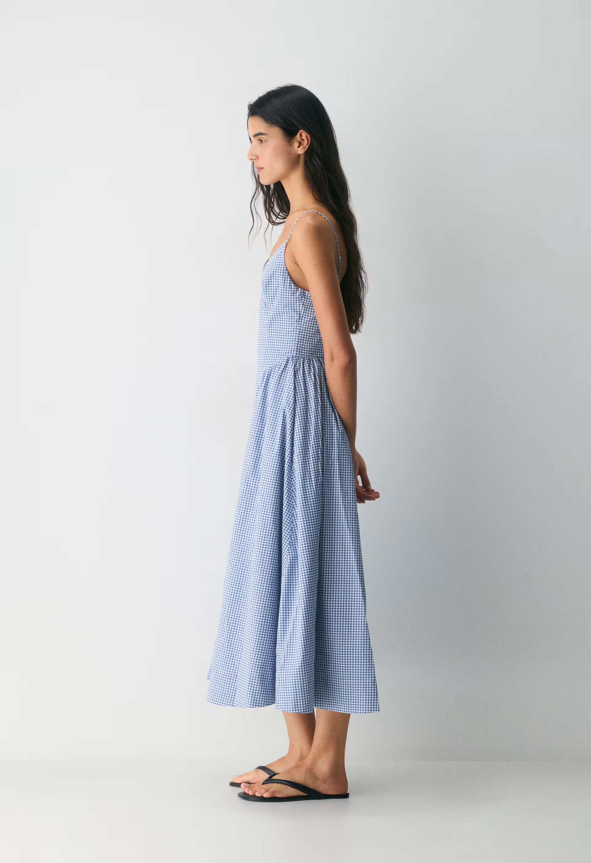 Technique Poplin Cami Dress - SRPHN CHCK WT/FRNCH BL