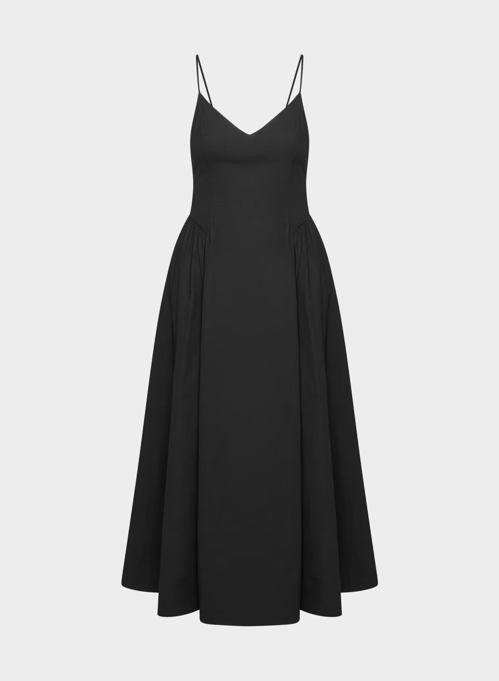 Technique Poplin Cami Dress - BLACK