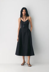 Technique Poplin Cami Dress - BLACK