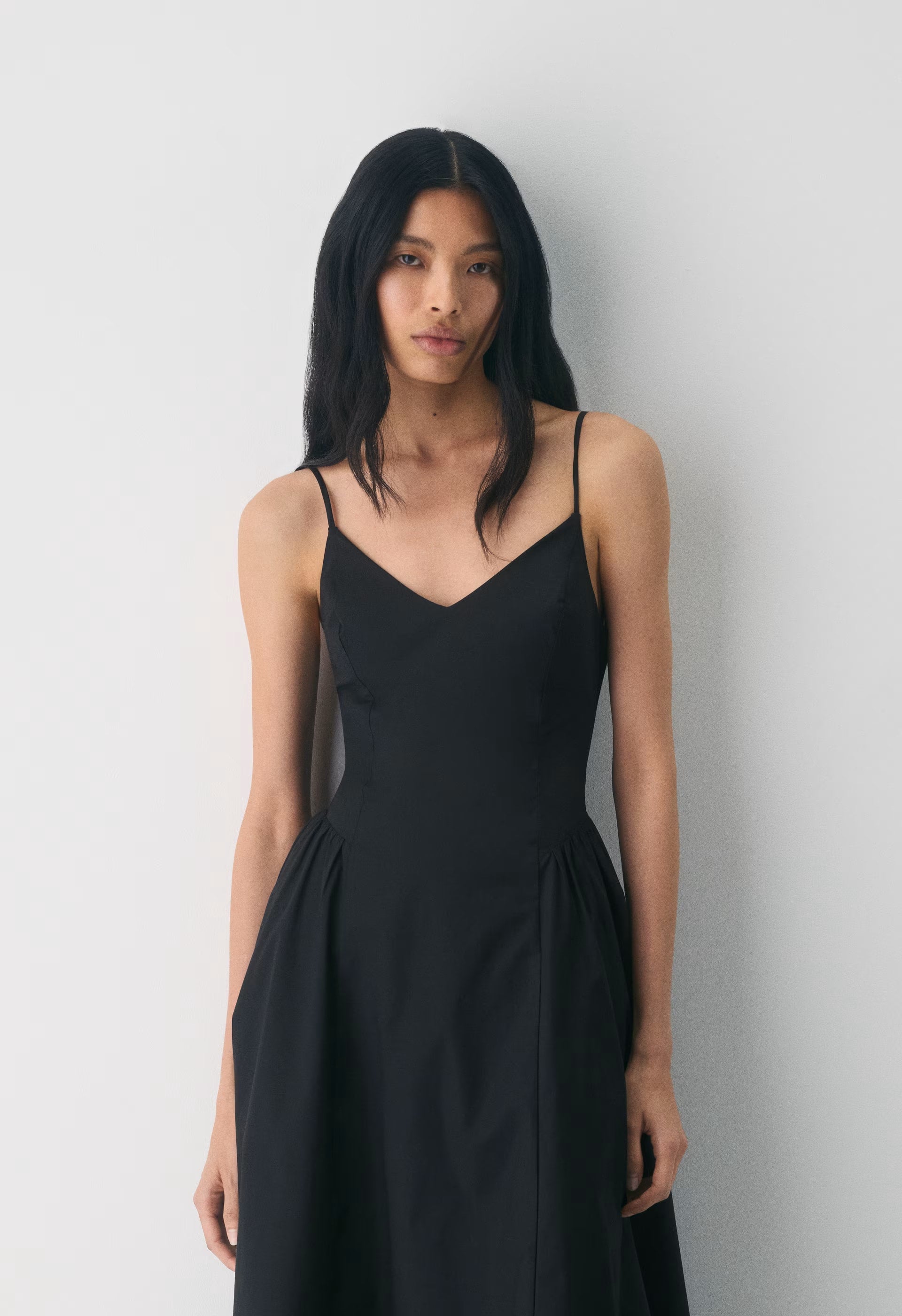Technique Poplin Cami Dress - INGRD STRP DW BL/WHT