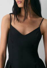 Technique Poplin Cami Dress - BLACK