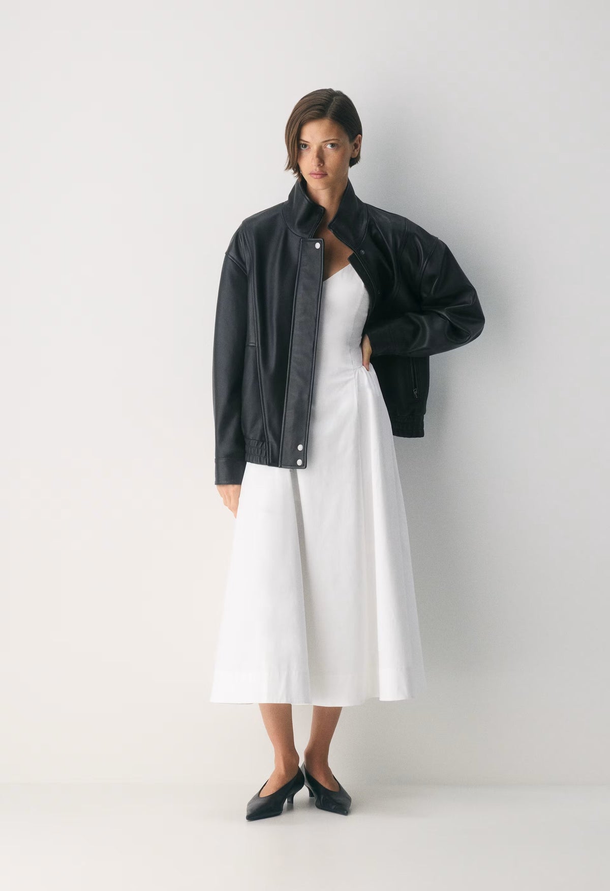 Technique Poplin Cami Dress - BRIGHT WHITE