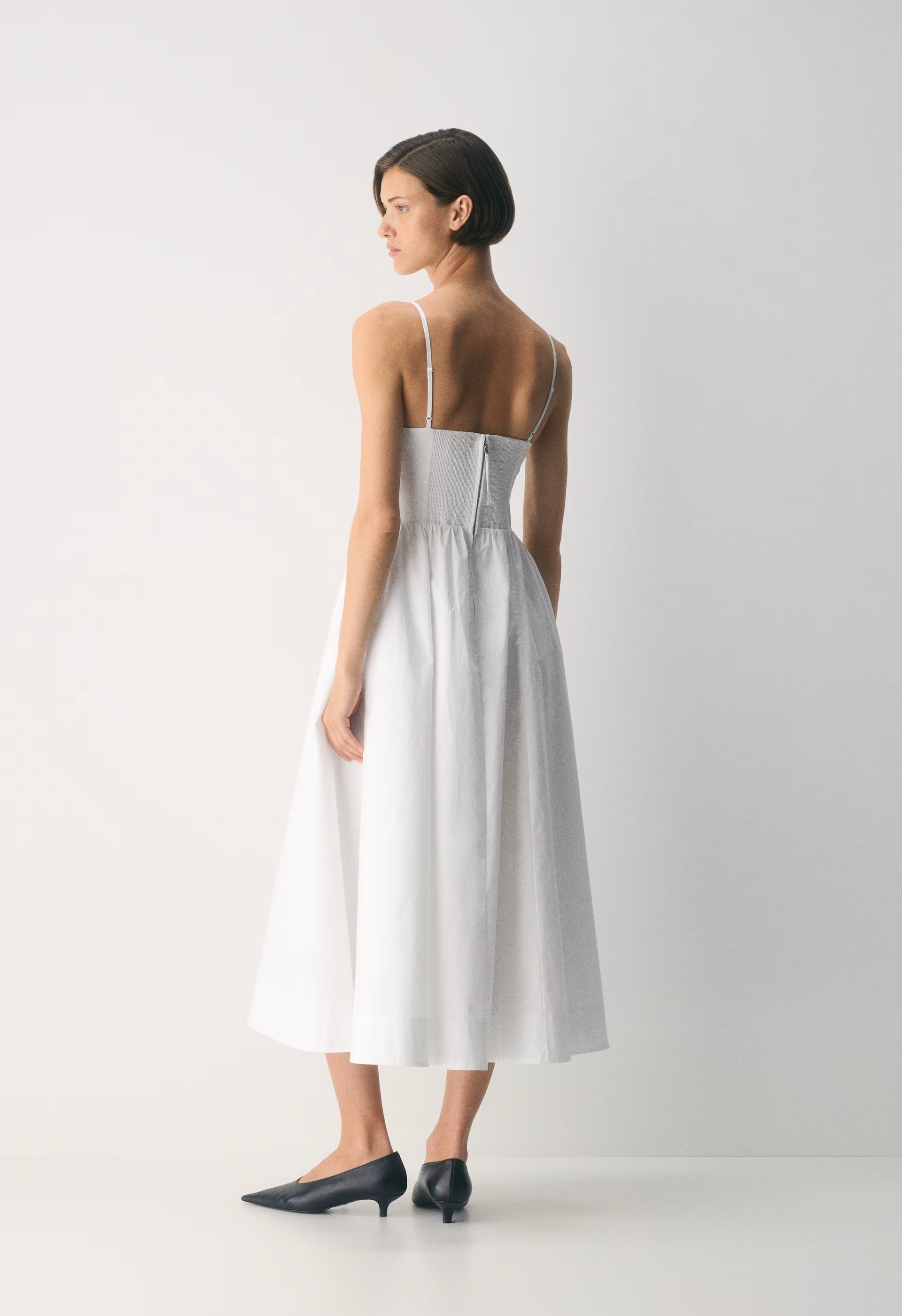 Technique Poplin Cami Dress - BRIGHT WHITE