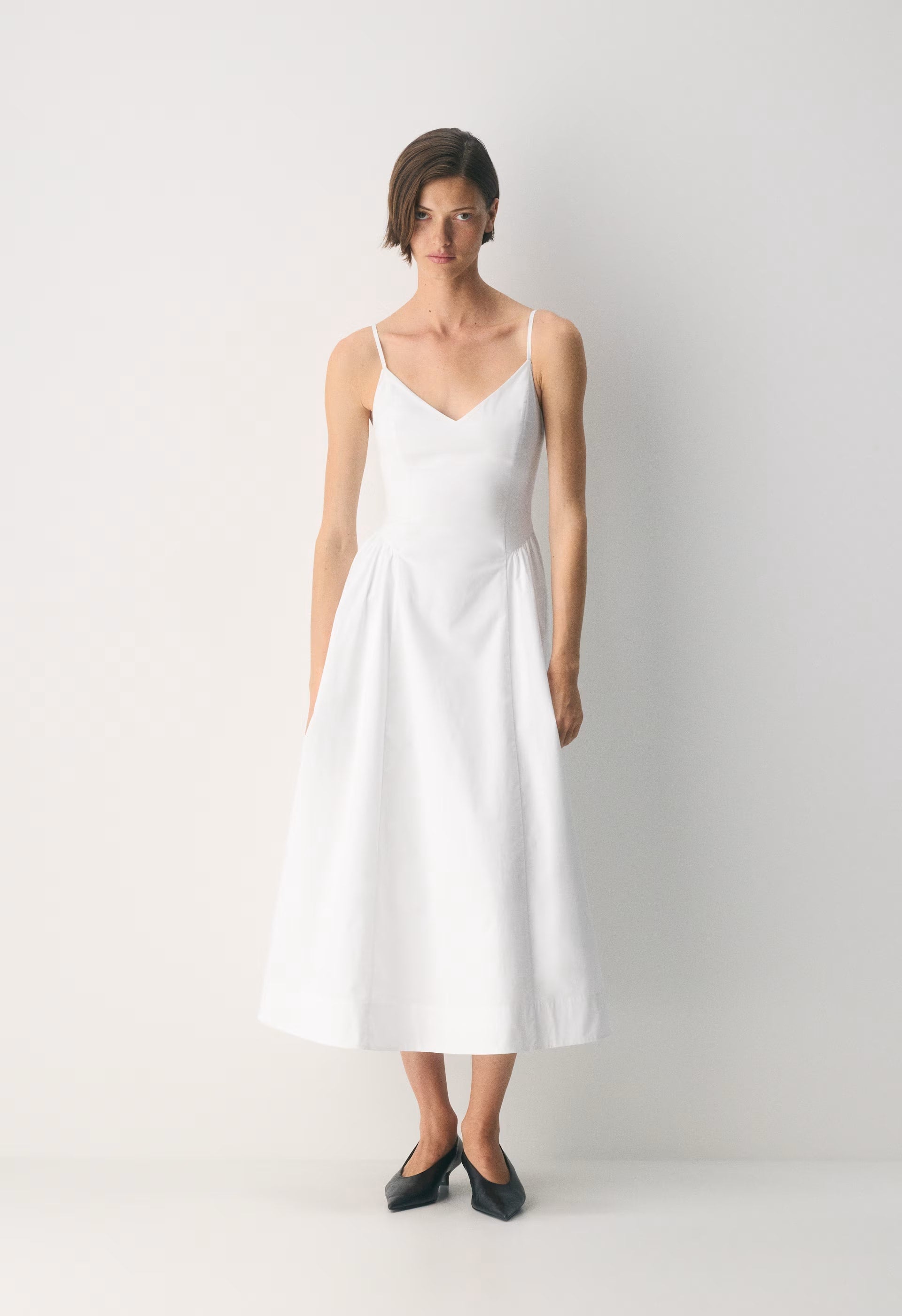 Technique Poplin Cami Dress - BRIGHT WHITE
