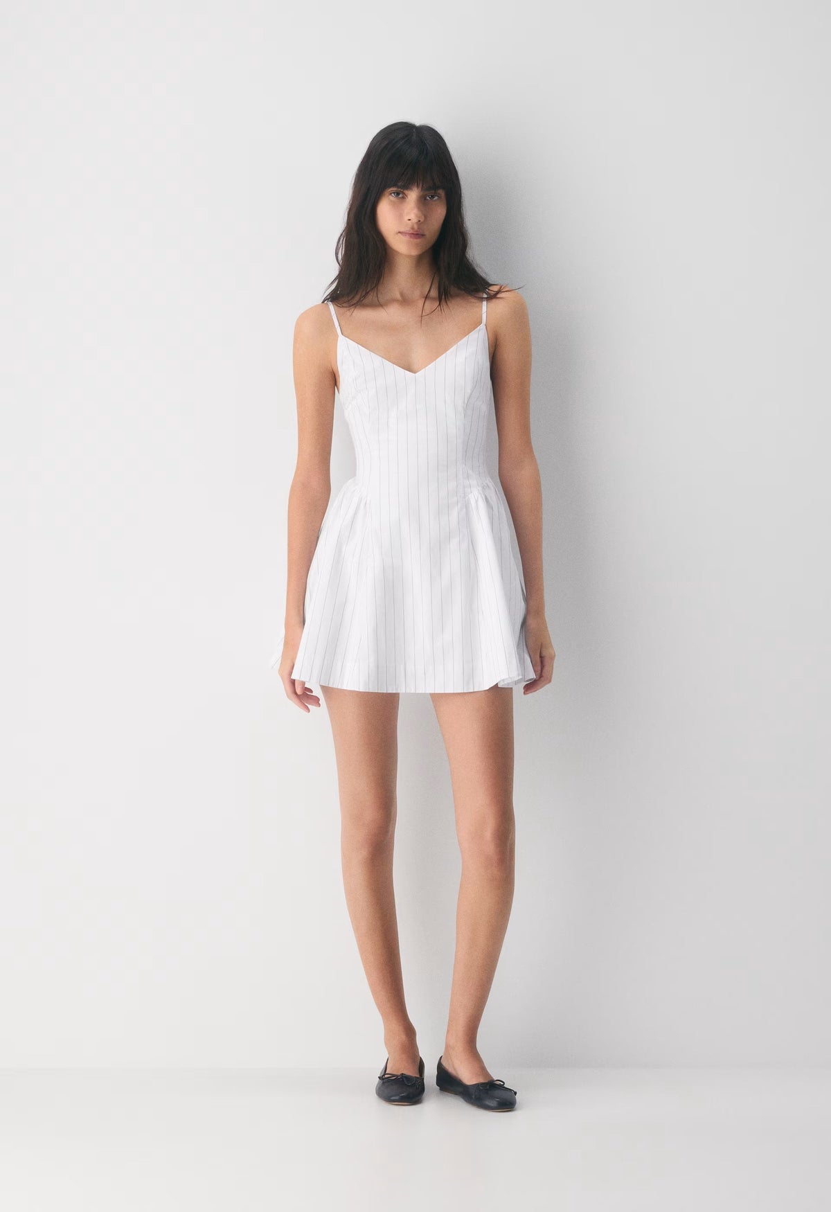 Technique Poplin Mini Cami Dress - HNDRSN STRP BR WH/ADL