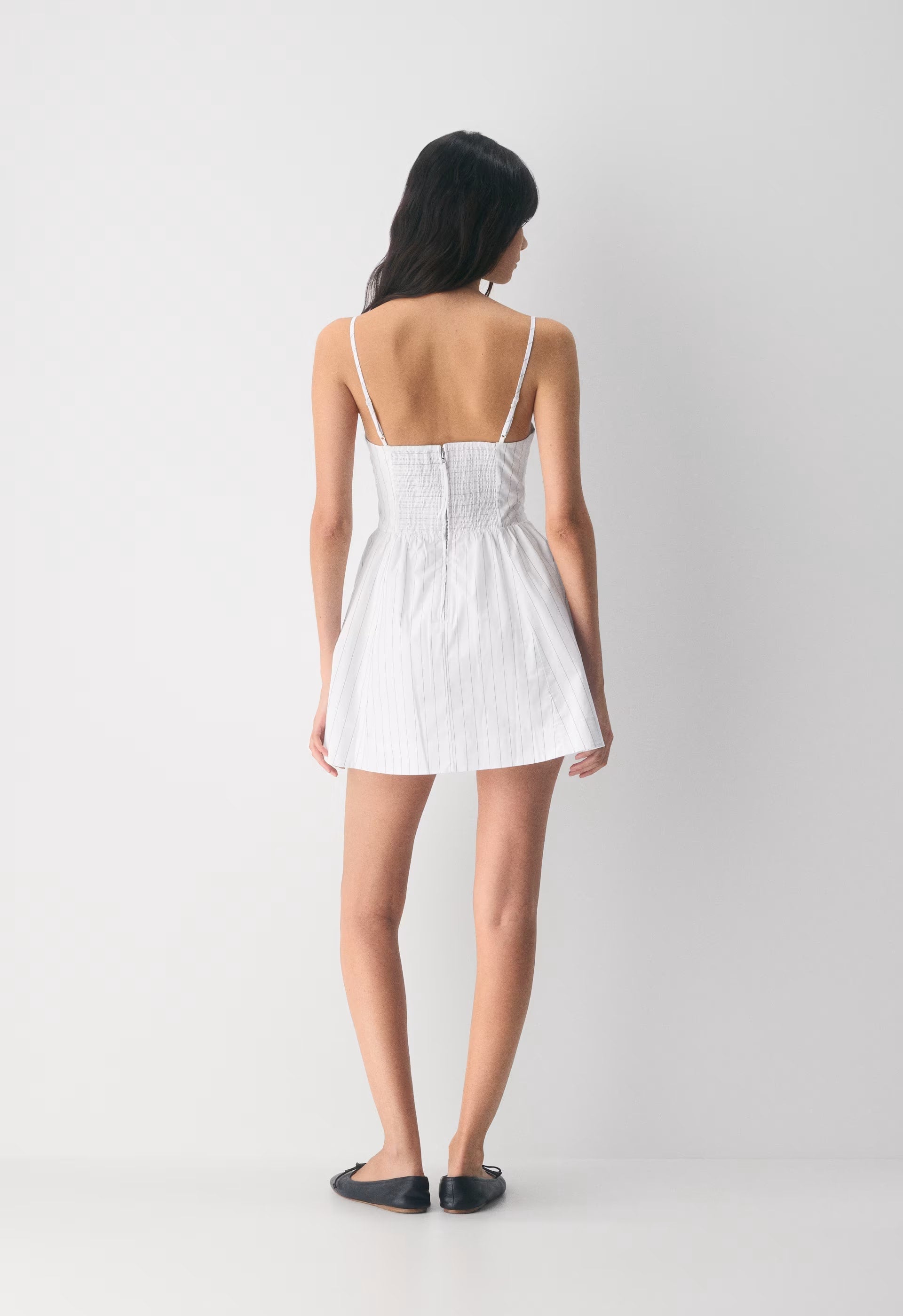 Technique Poplin Mini Cami Dress - HNDRSN STRP BR WH/ADL