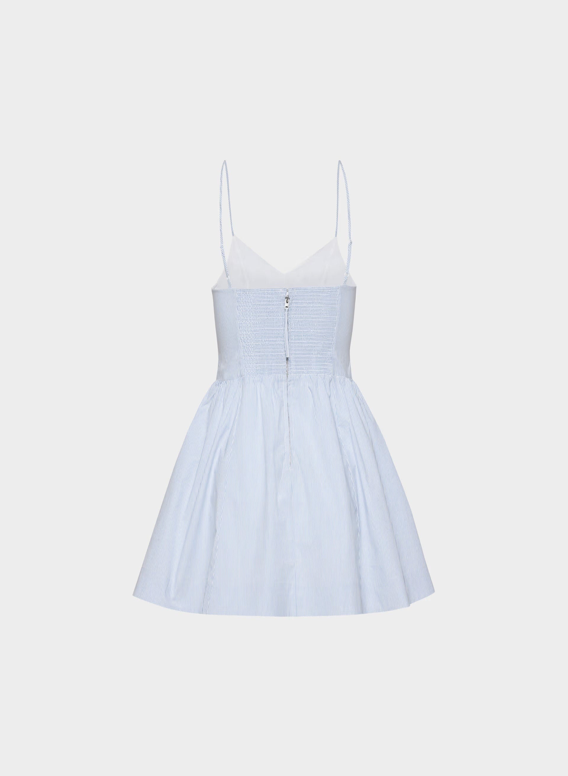Technique Poplin Mini Cami Dress - INGRD STRP FR BL/B WH