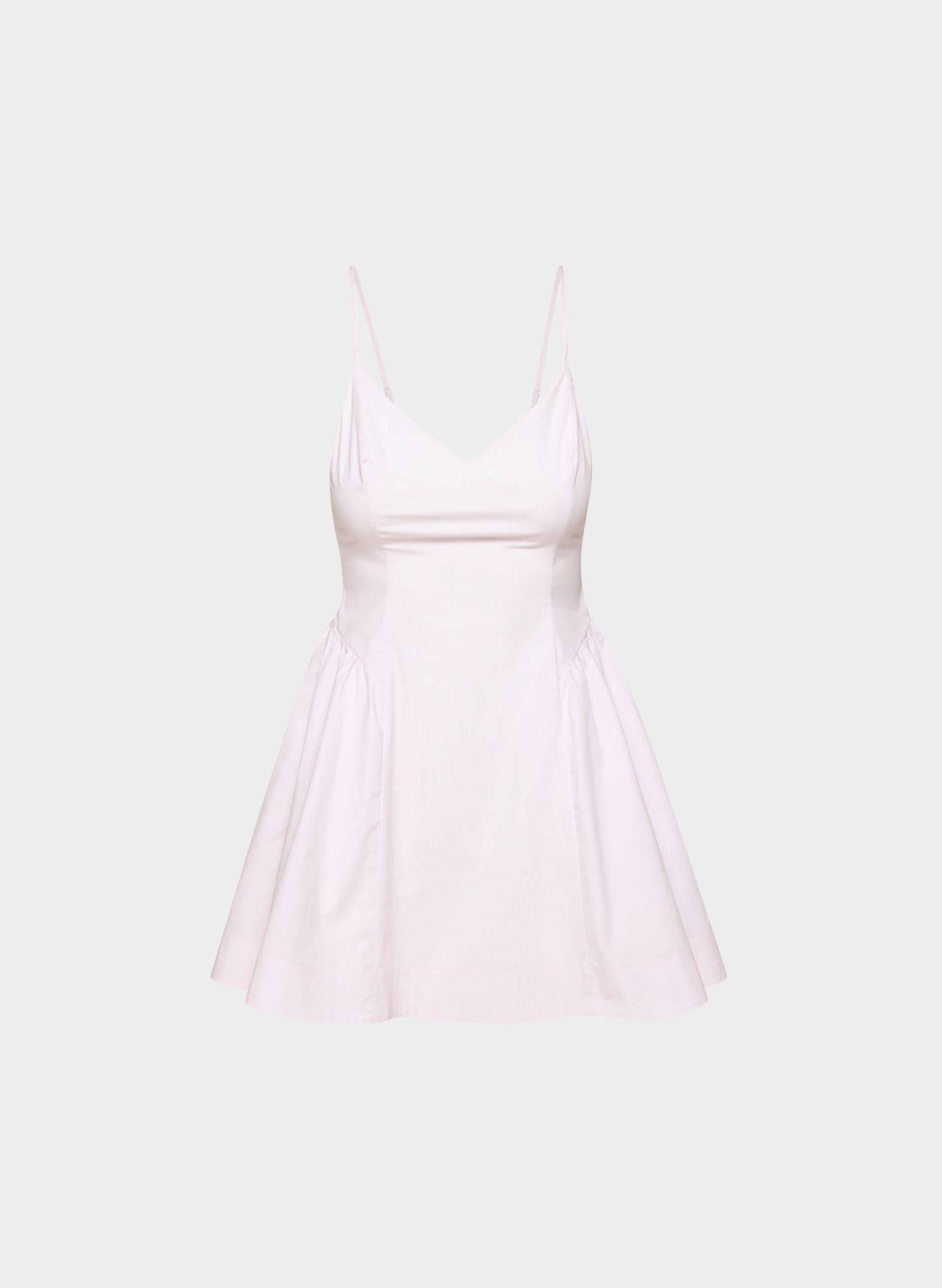 Technique Poplin Mini Cami Dress - INGRD STRP VL PK/B WH