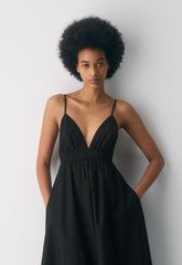 Encourage Poplin Cami Dress - BLACK