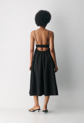 Encourage Poplin Cami Dress - BLACK