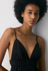Encourage Poplin Cami Dress - BLACK