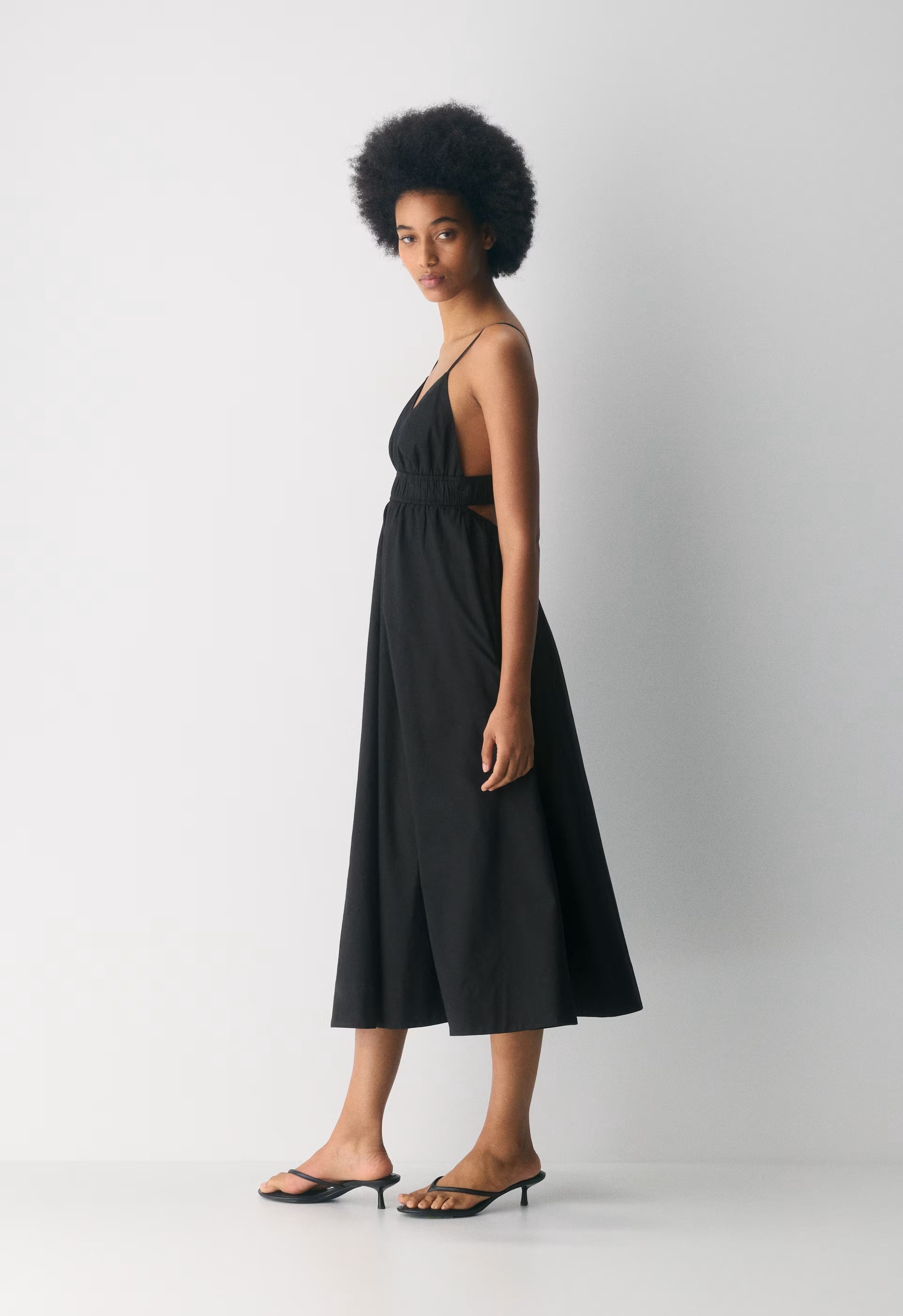 Encourage Poplin Cami Dress - BLACK