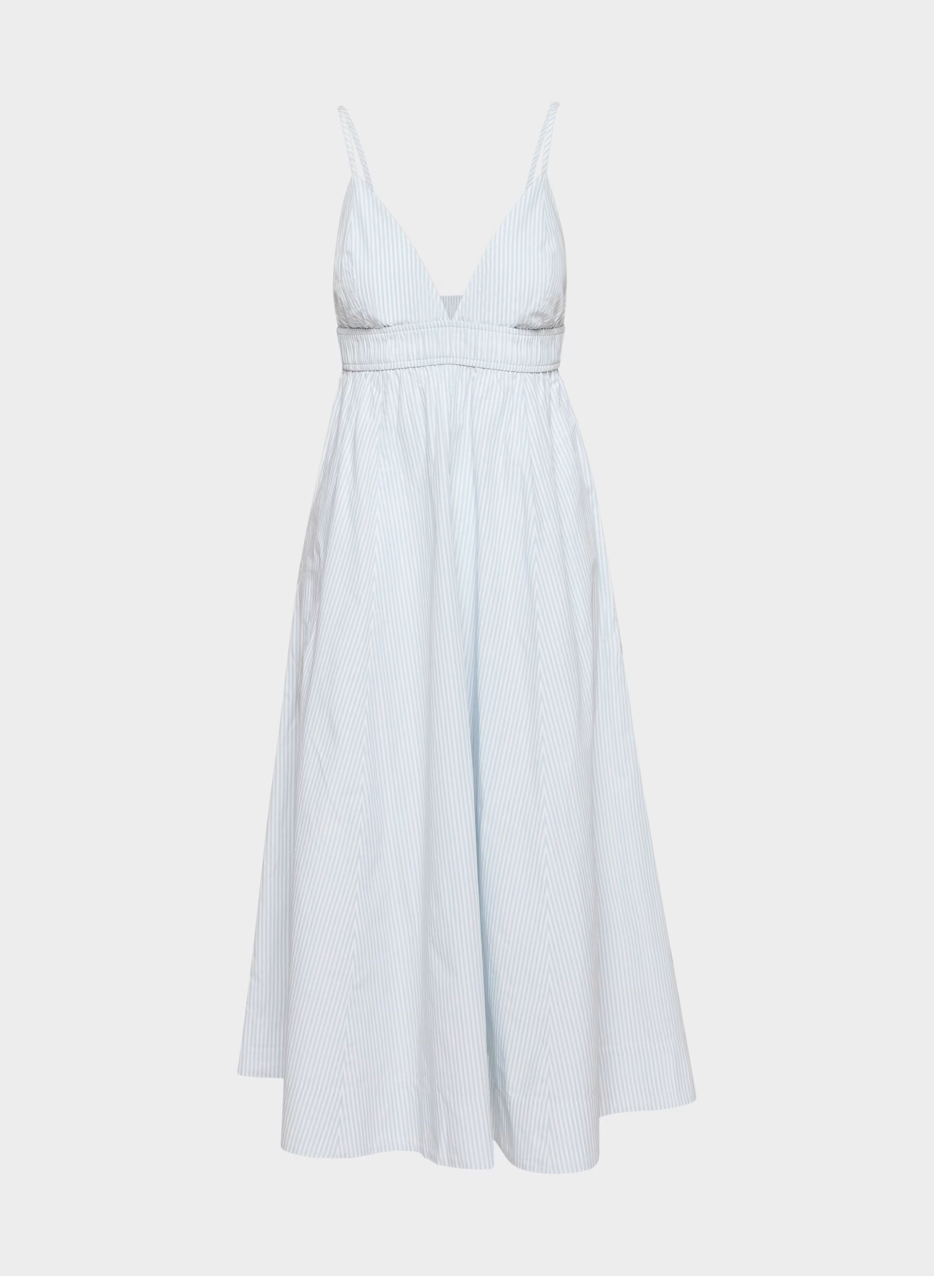 Encourage Poplin Cami Dress - CRMN STRP DEW BL/WHT