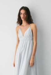 Encourage Poplin Cami Dress - CRMN STRP DEW BL/WHT