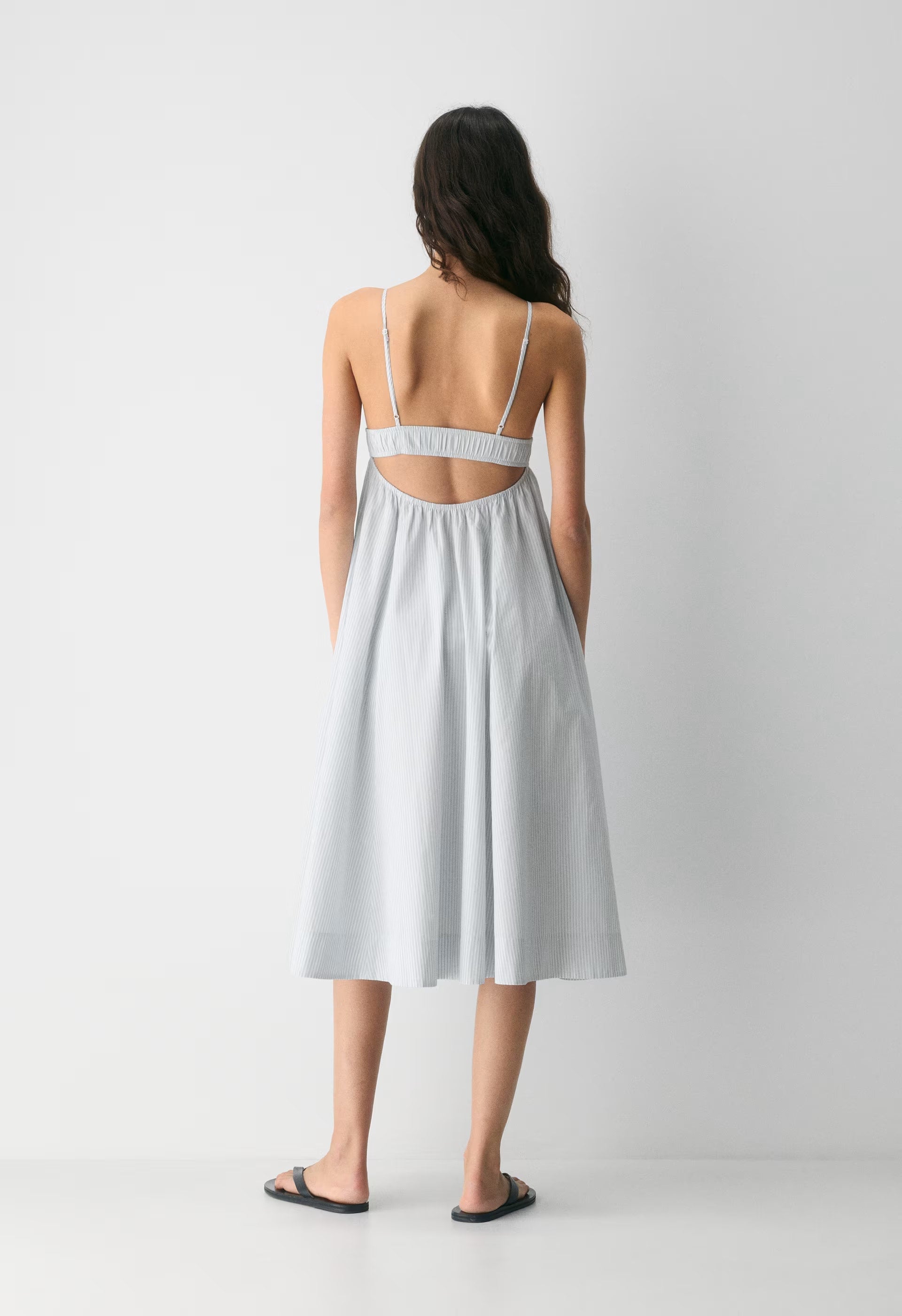 Encourage Poplin Cami Dress - CRMN STRP DEW BL/WHT