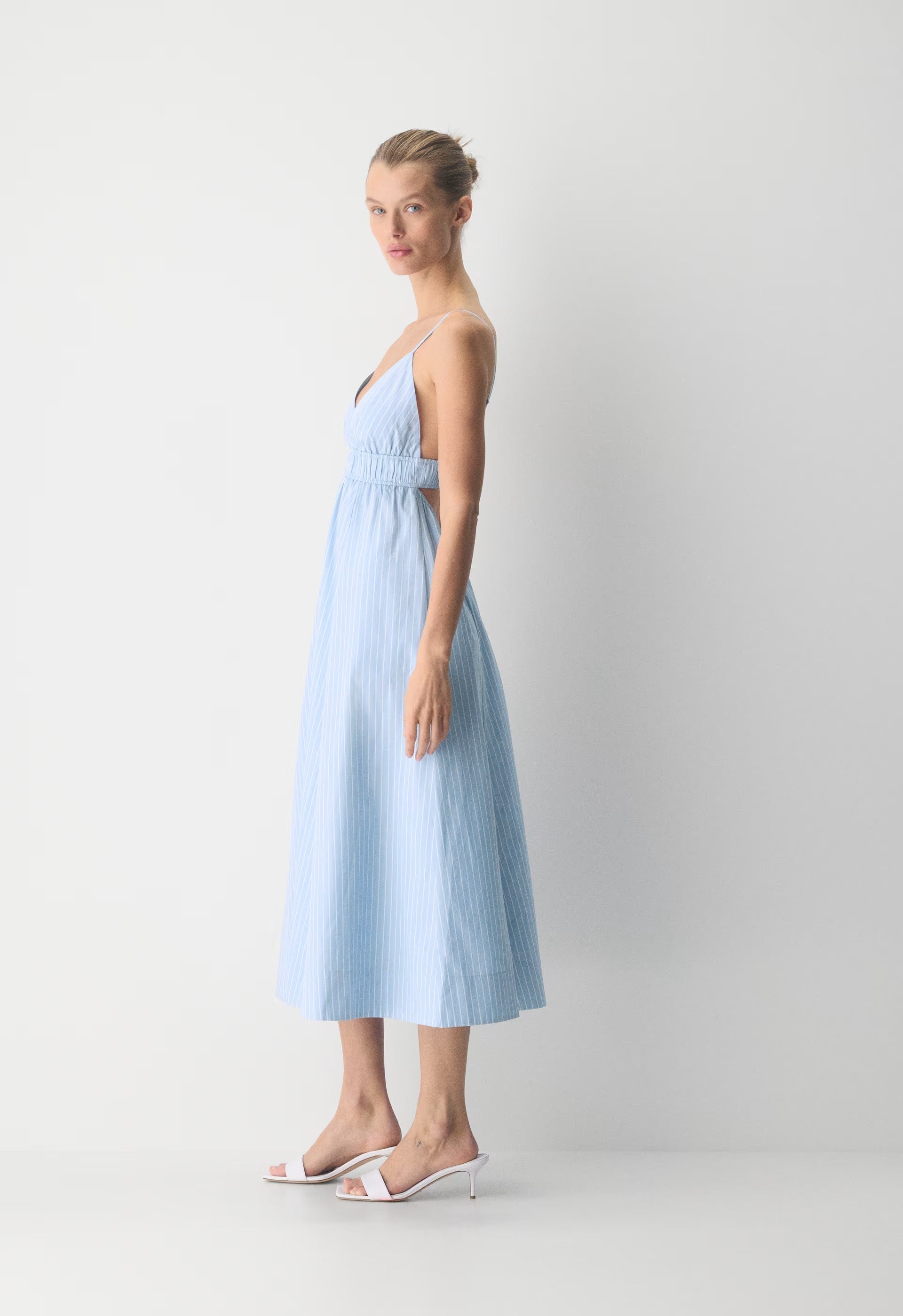 Encourage Poplin Cami Dress - MTCHLL STRP CF B/B WH