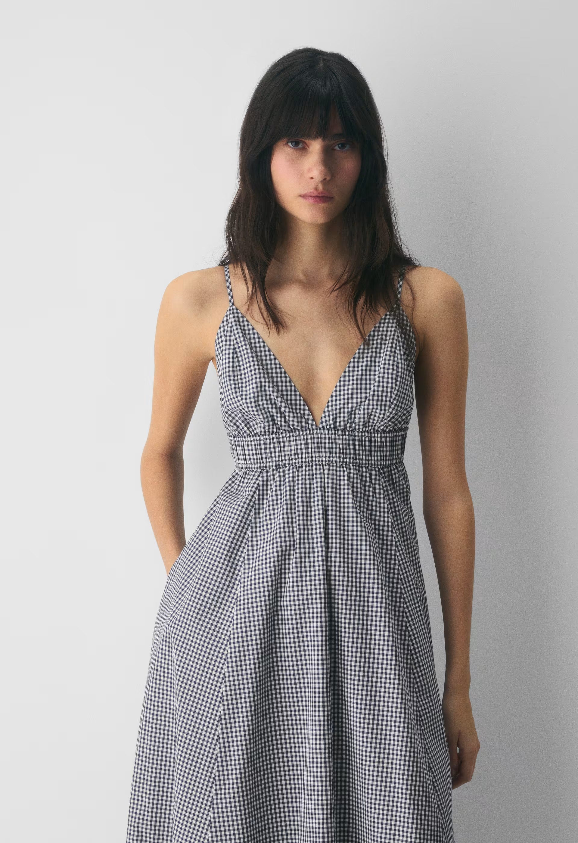Encourage Poplin Cami Dress - SRPN CK LT BRH/HBR NVY