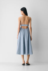 Encourage Poplin Cami Dress - MTCHLL STRP DW BL/H NV