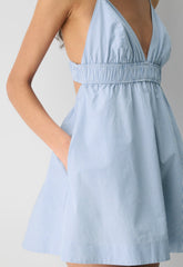 Encourage Poplin Mini Cami Dress - LEIGHTON PWNKL BL/WT