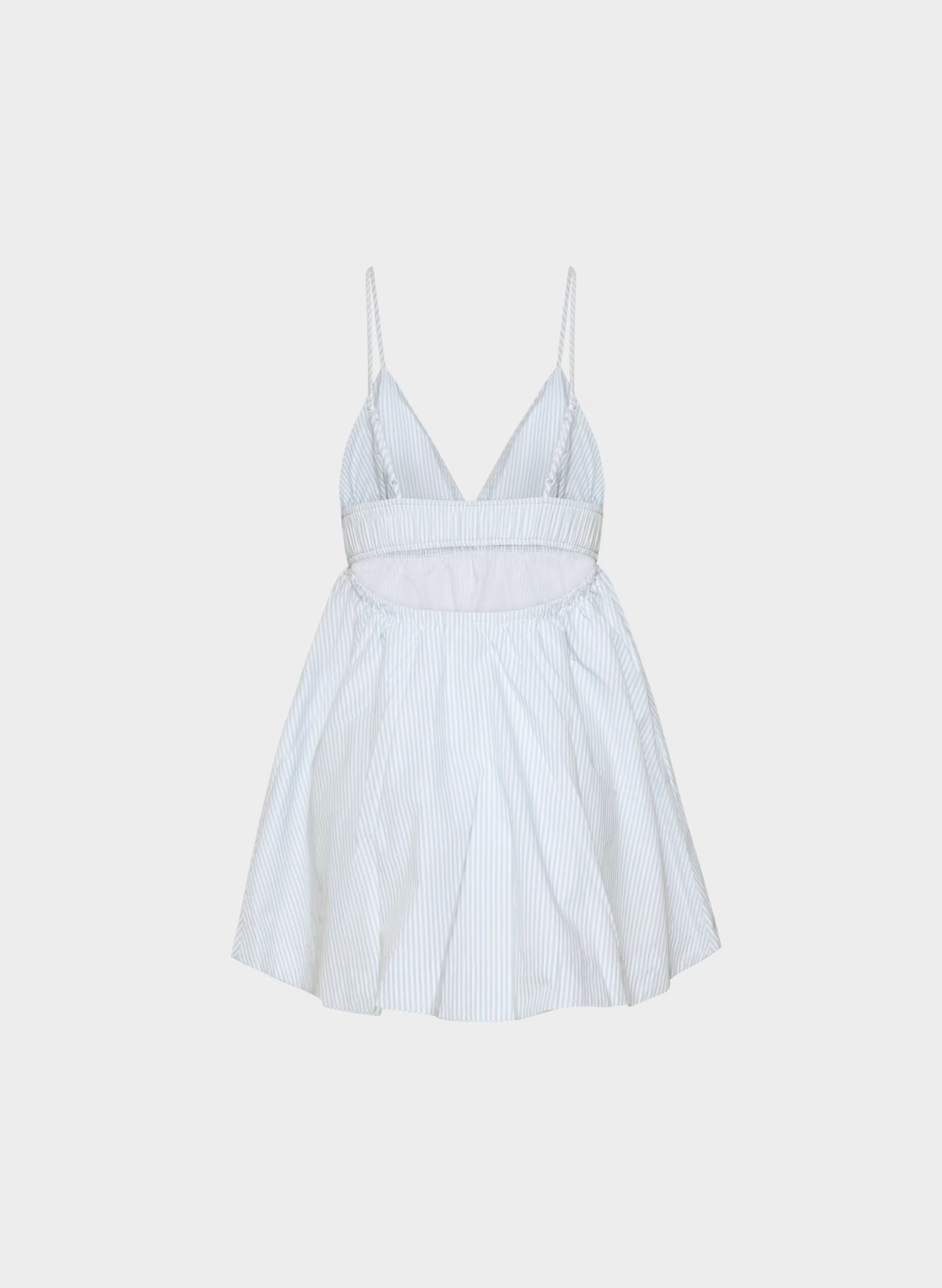 Encourage Poplin Mini Cami Dress - CRMN STRP DEW BL/WHT