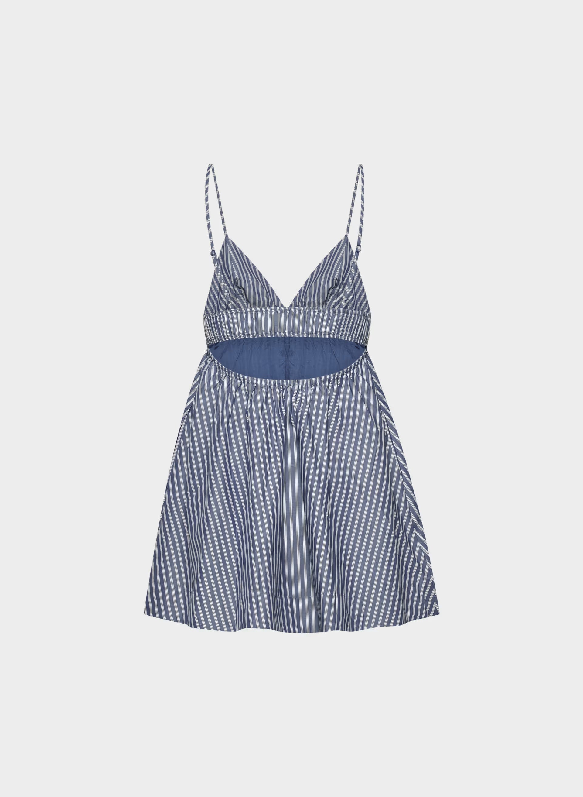 Encourage Poplin Mini Cami Dress - ASTIN STRP B BL/BR WH