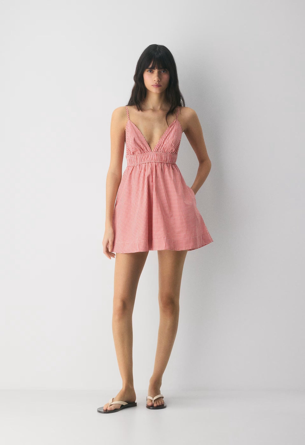 Encourage Poplin Mini Cami Dress - SRPN CK LT BRH/SGLD RD
