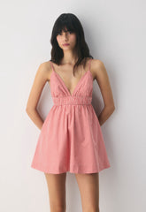 Encourage Poplin Mini Cami Dress - SRPN CK LT BRH/SGLD RD