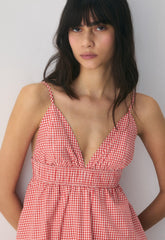 Encourage Poplin Mini Cami Dress - SRPN CK LT BRH/SGLD RD