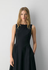 Tina Poplin Dress - BLACK