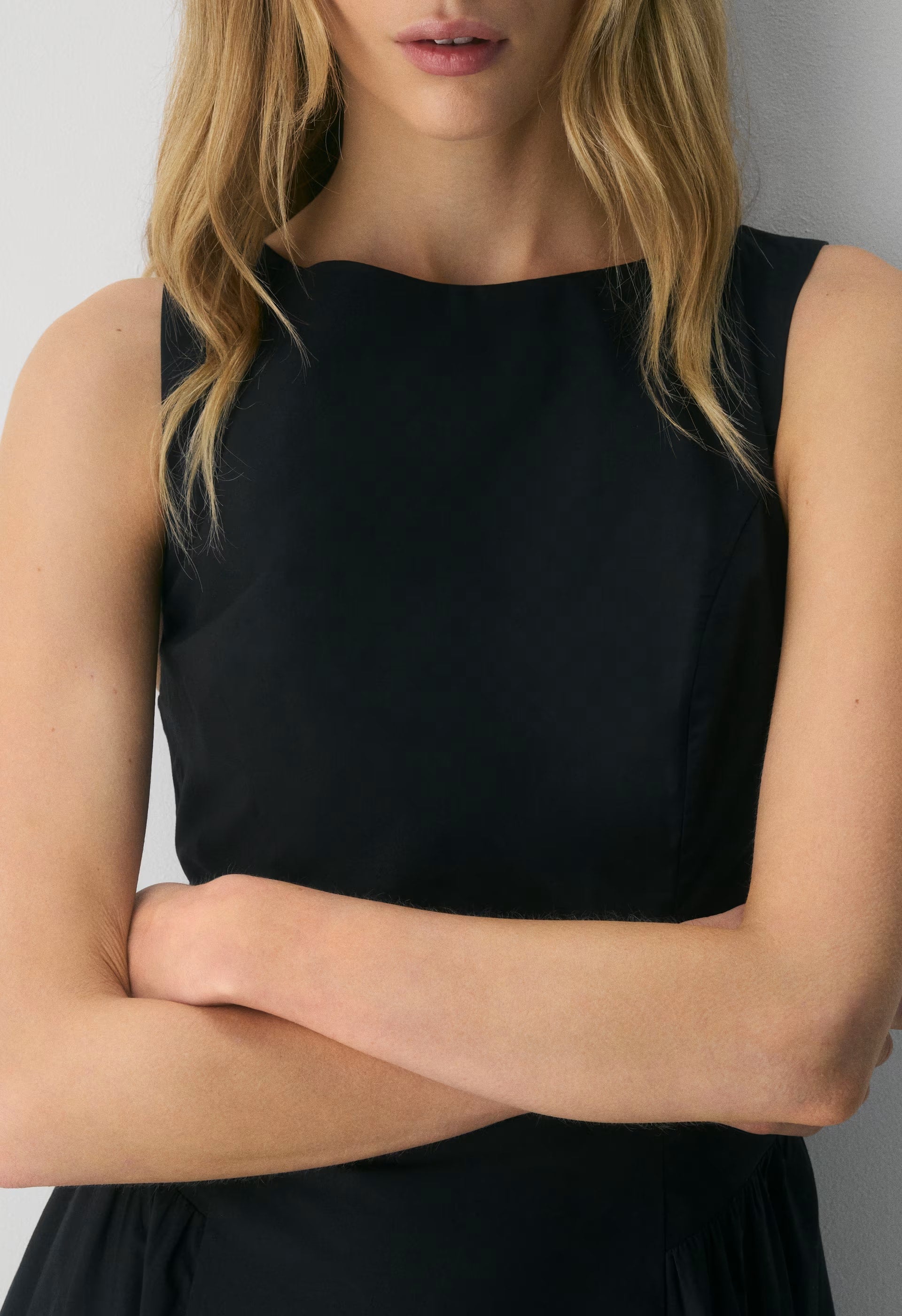 Tina Poplin Dress - HARBOUR NAVY