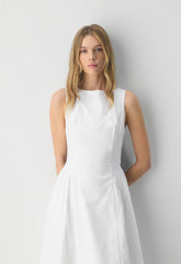Tina Poplin Dress - BRIGHT WHITE