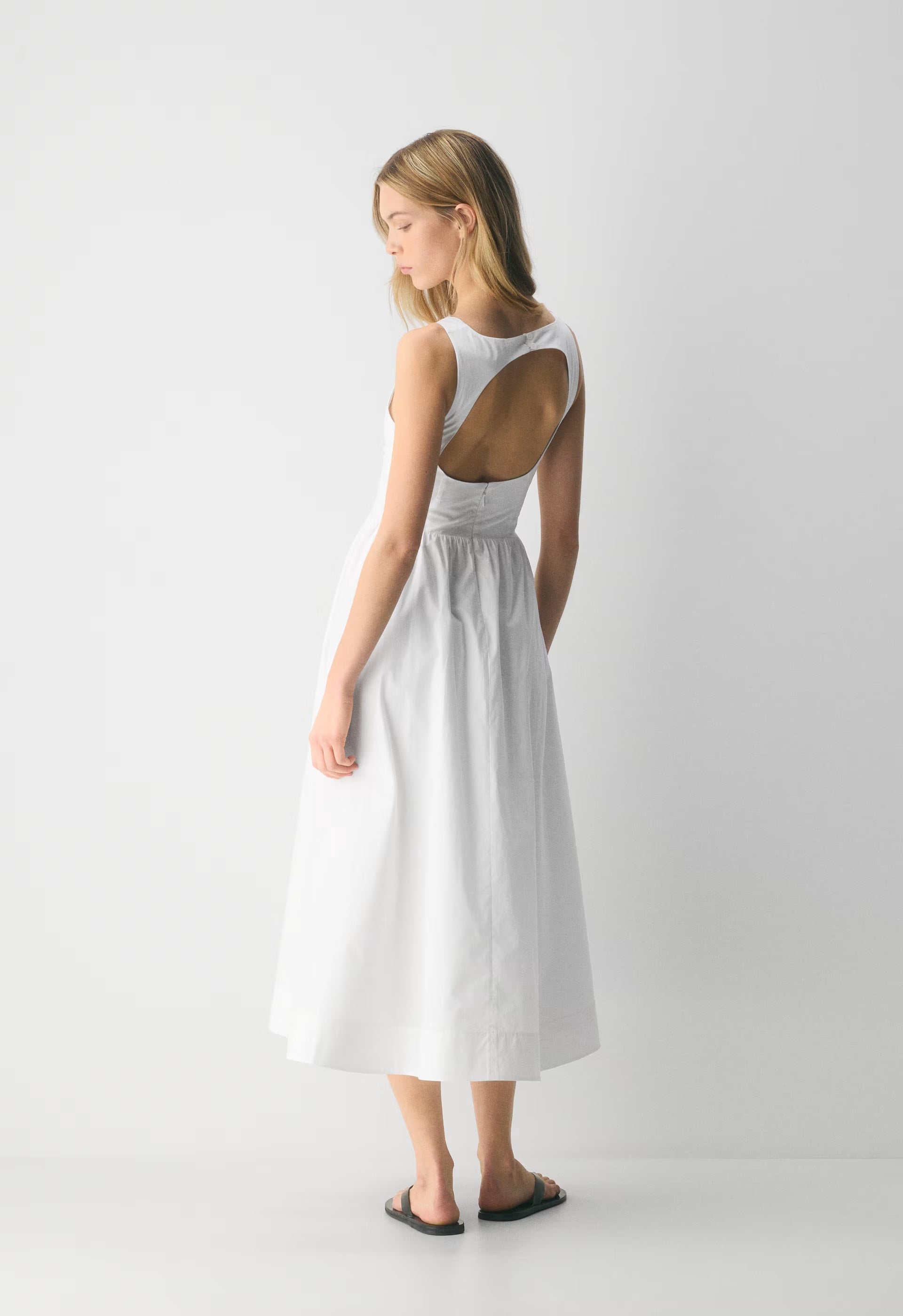 Tina Poplin Dress - BRIGHT WHITE