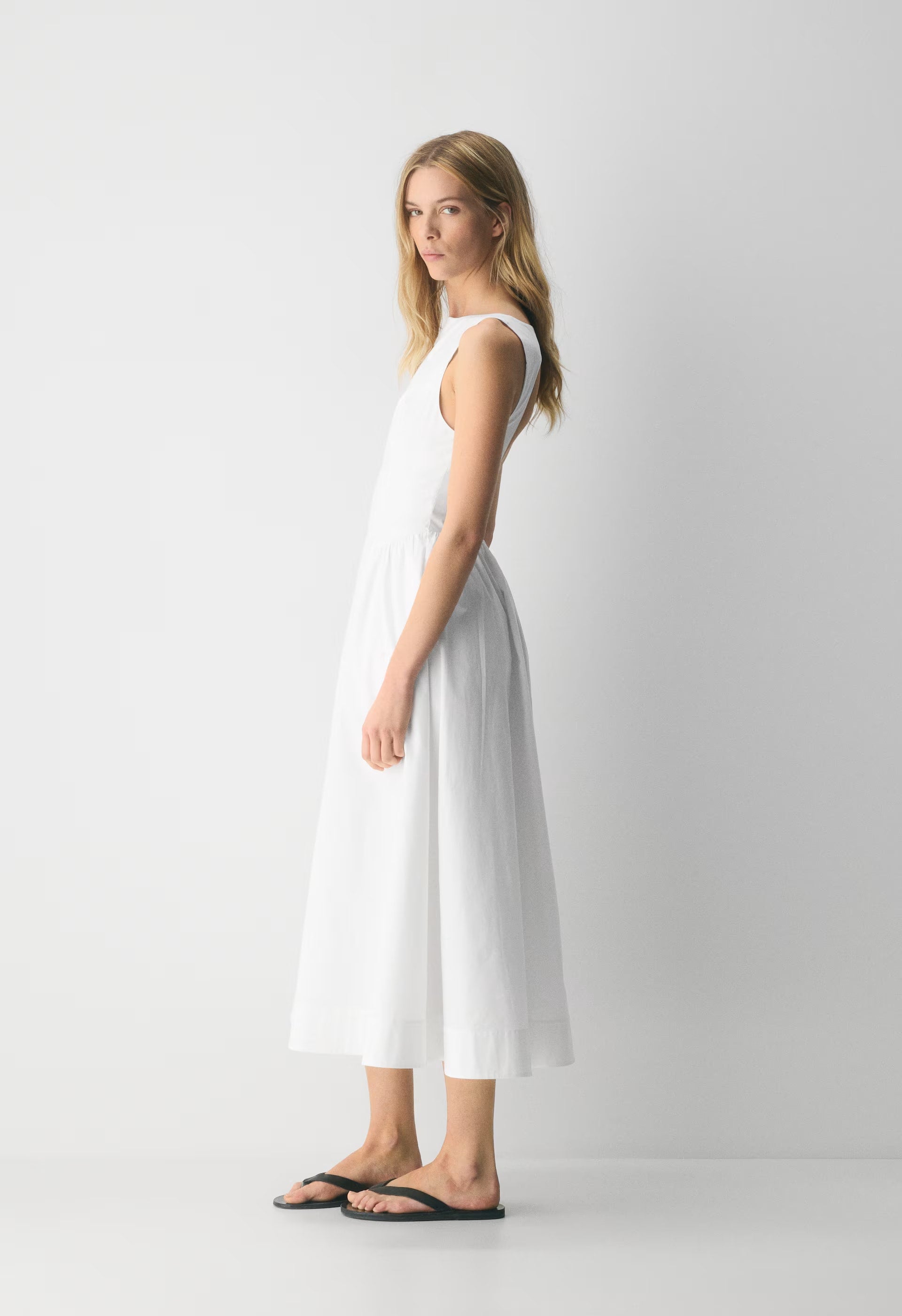 Tina Poplin Dress - BRIGHT WHITE