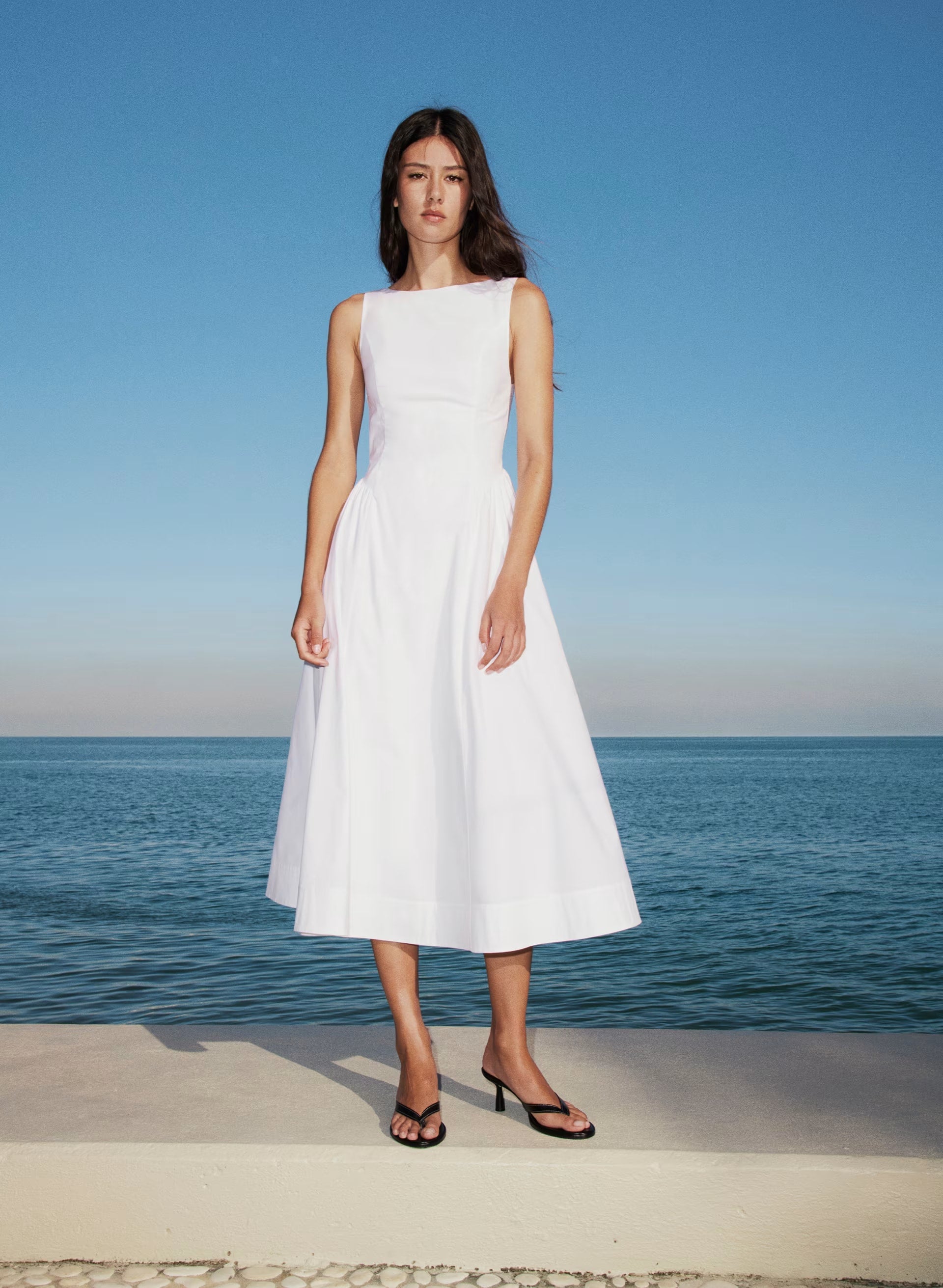 Tina Poplin Dress - BRIGHT WHITE